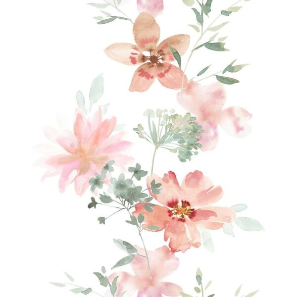 Tapete Pastell, Rosa, Rot, Weiß Novamur Vliestapete (81626)