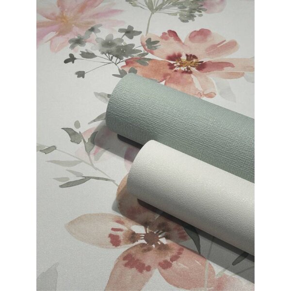 Tapete Pastell, Rosa, Rot, Weiß Novamur Vliestapete (81626)