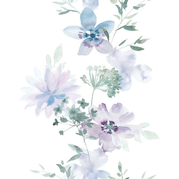 Tapete Grün, Lila, Flieder, Pastell, Weiß Novamur Vliestapete (81625)