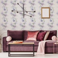 Tapete Gr&uuml;n, Lila, Flieder, Pastell, Wei&szlig;...