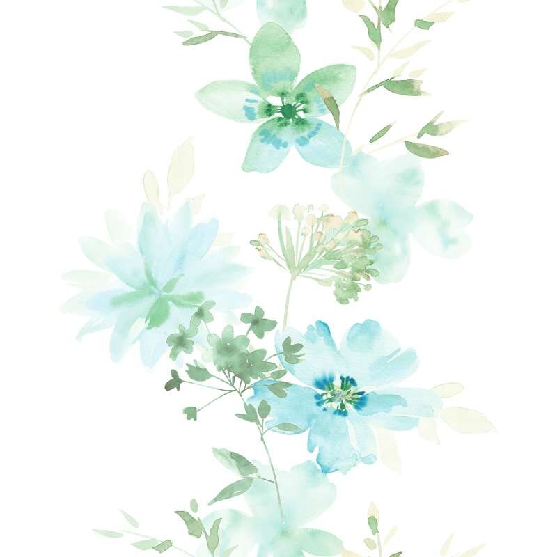 Tapete Blau, Grün, Pastell, Weiß Novamur Vliestapete (81624)