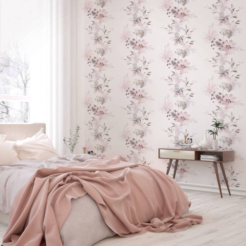 Tapete Pastell, Rosa, Weiß Novamur Vliestapete (81623)