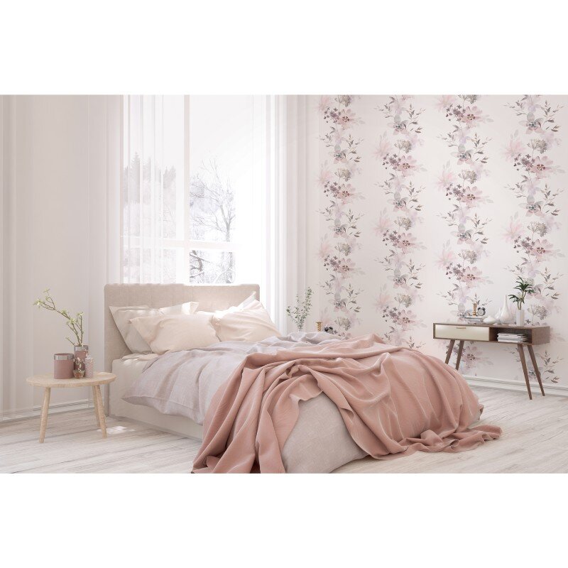 Tapete Pastell, Rosa, Weiß Novamur Vliestapete (81623)