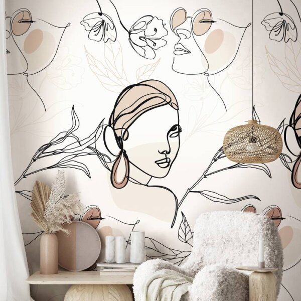 Digitaldruck-Tapete Beige, Braun, Weiß Novamur (81610)