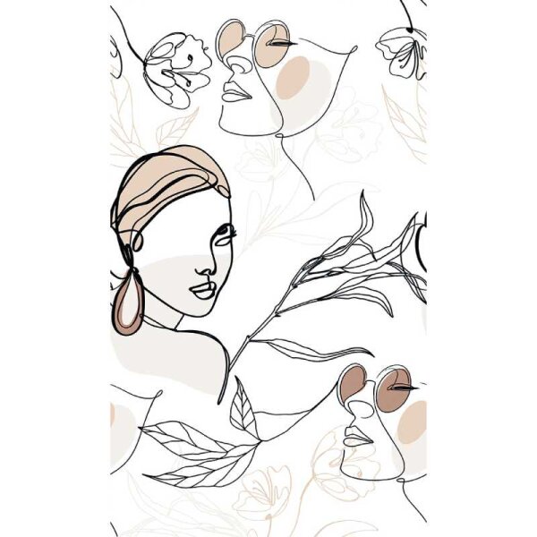 Digitaldruck-Tapete Beige, Braun, Weiß Novamur (81610)