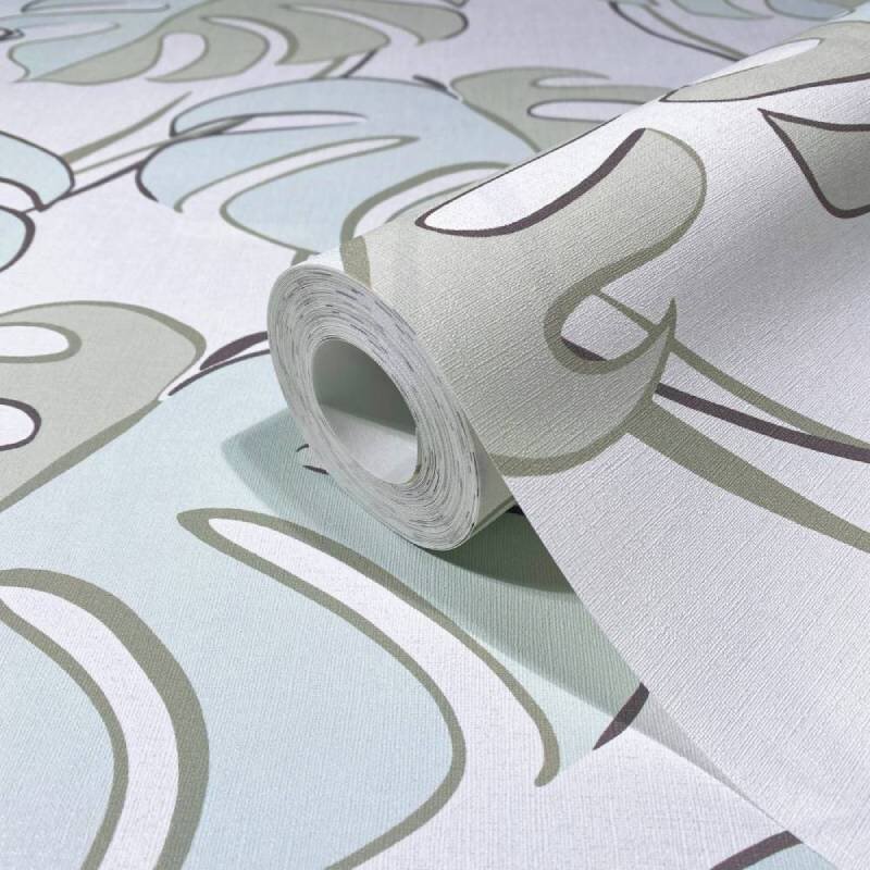 Tapete Grün, Pastell, Weiß Novamur Vliestapete (81607)