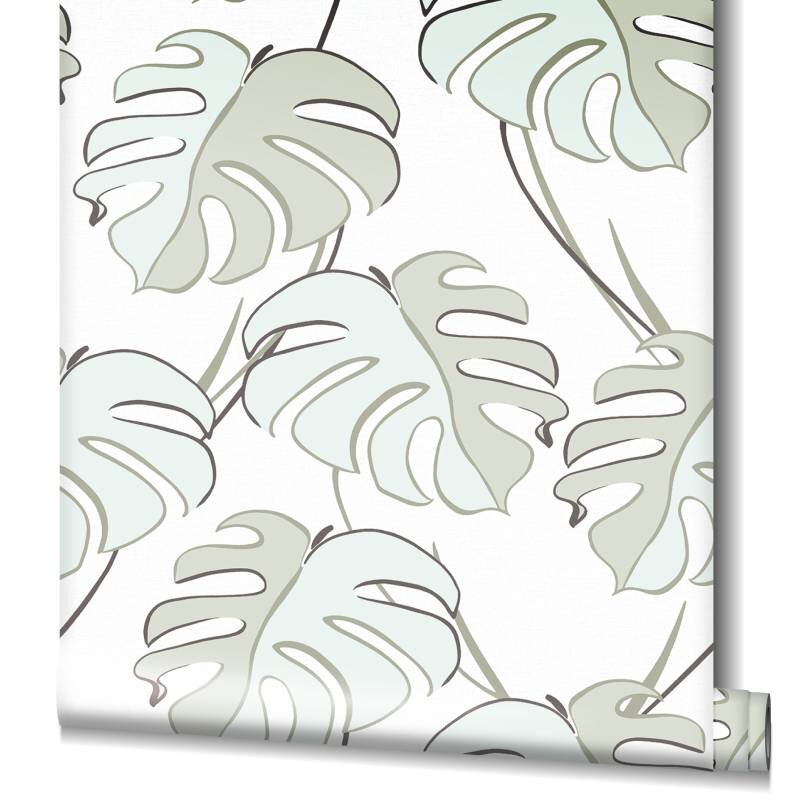 Tapete Grün, Pastell, Weiß Novamur Vliestapete (81607)