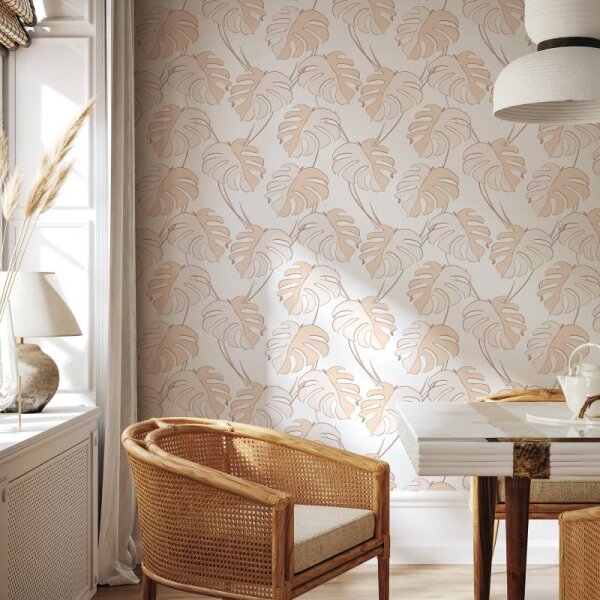 Tapete Beige, Pastell, Weiß Novamur Vliestapete (81605)