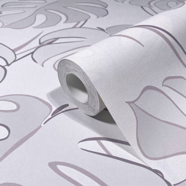 Tapete Grau, Weiß Novamur Vliestapete (81604)