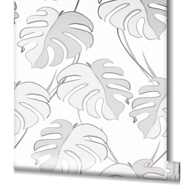 Tapete Grau, Weiß Novamur Vliestapete (81604)