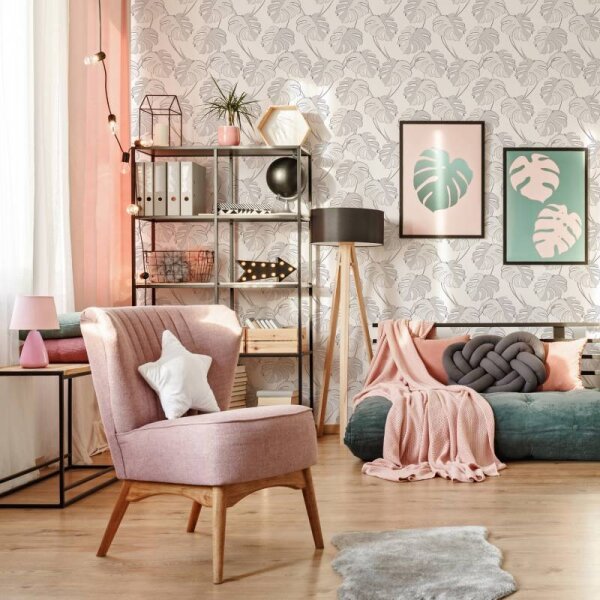 Tapete Grau, Weiß Novamur Vliestapete (81604)