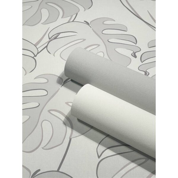 Tapete Grau, Weiß Novamur Vliestapete (81604)