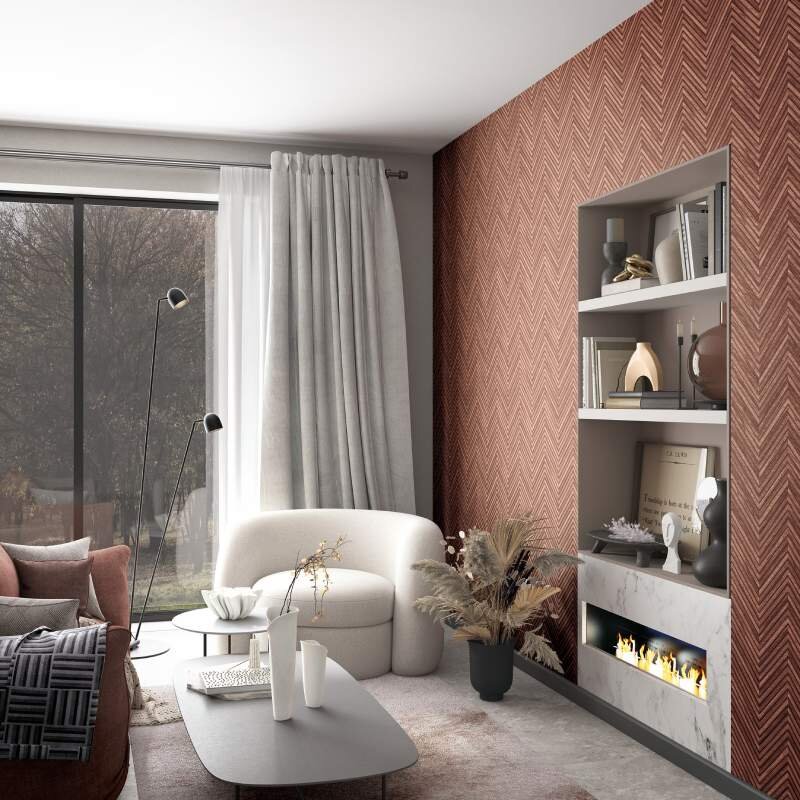 Tapete Rotbraun Marburg Vliestapete (33379)