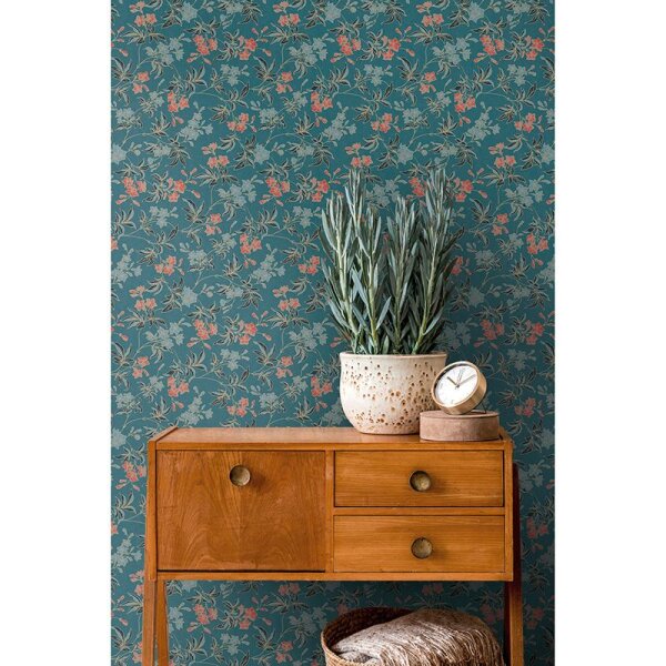 Tapete Blau, Grün, Orange, Terrakotta, Petrol Architects Paper Vliestapete (390634)