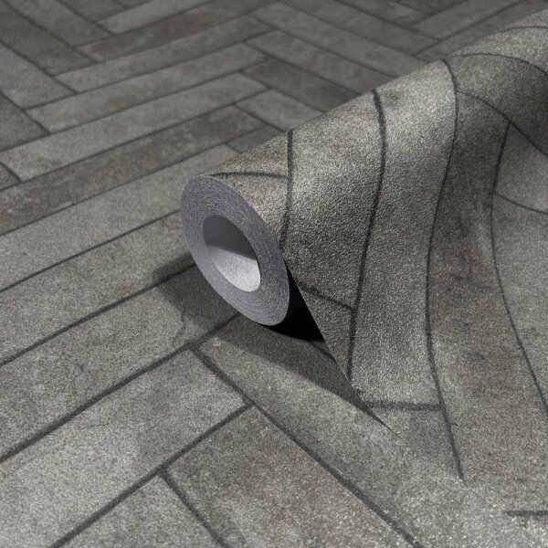 Tapete Schwarz, Anthrazit Marburg Vliestapete (45761)