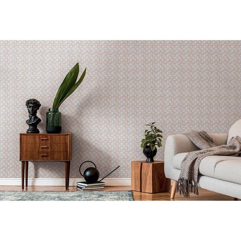 Tapete Grau, Silber, Greige, Weiß Architects Paper Vliestapete (390612)