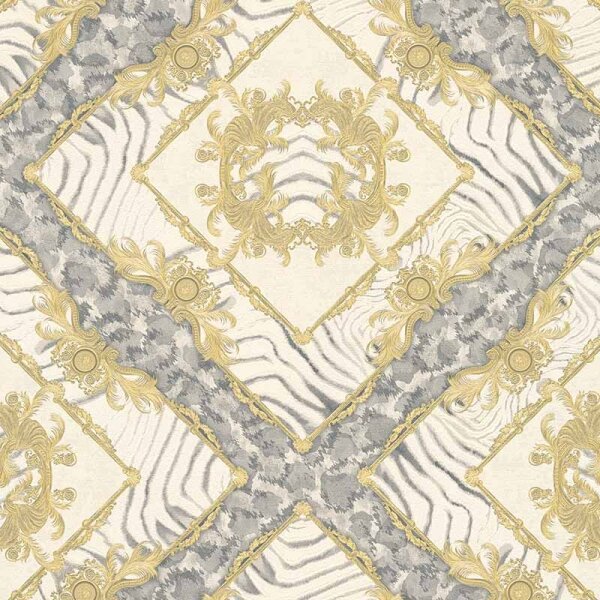 Tapete Beige, Creme, Grau, Silber VERSACE Vliestapete (349042)