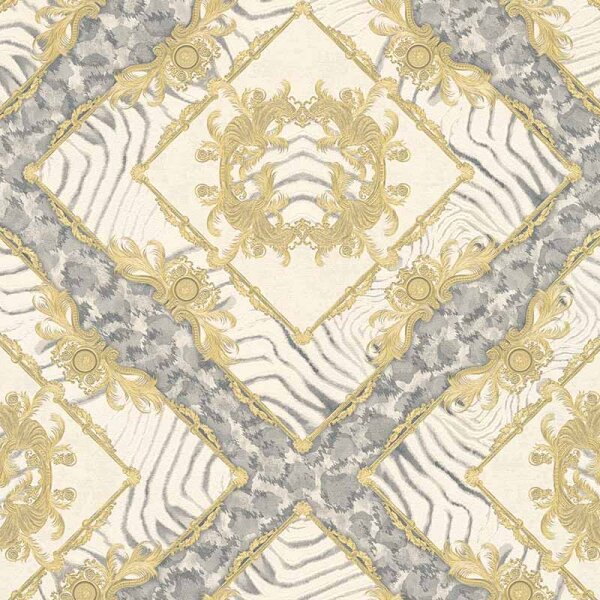 Tapete Beige, Creme, Grau, Silber VERSACE Vliestapete (349042)
