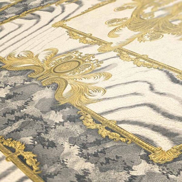Tapete Beige, Creme, Grau, Silber VERSACE Vliestapete (349042)