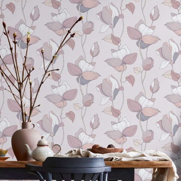 Tapete Rosa, Lila, Pastellfarben Marburg Vliestapete (47474)