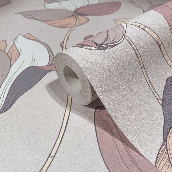 Tapete Rosa, Lila, Pastellfarben Marburg Vliestapete (47474)