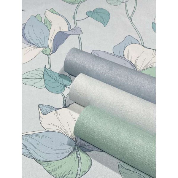 Tapete Blau, Grün, Pastellfarben Marburg Vliestapete (47473)