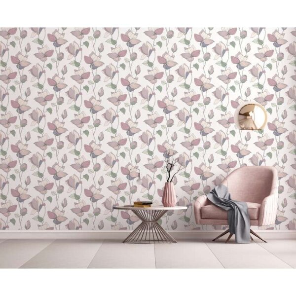 Tapete Beige, Lila, Pastellfarben Marburg Vliestapete (47472)