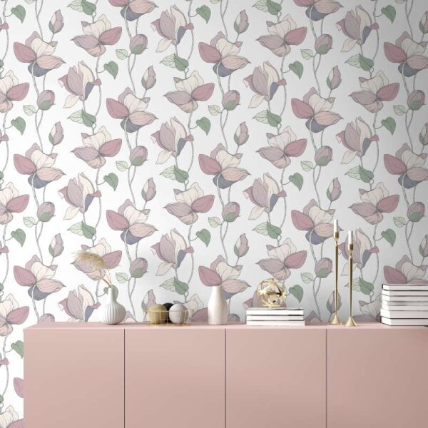 Tapete Beige, Lila, Pastellfarben Marburg Vliestapete (47472)