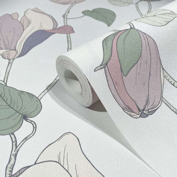 Tapete Beige, Lila, Pastellfarben Marburg Vliestapete (47472)