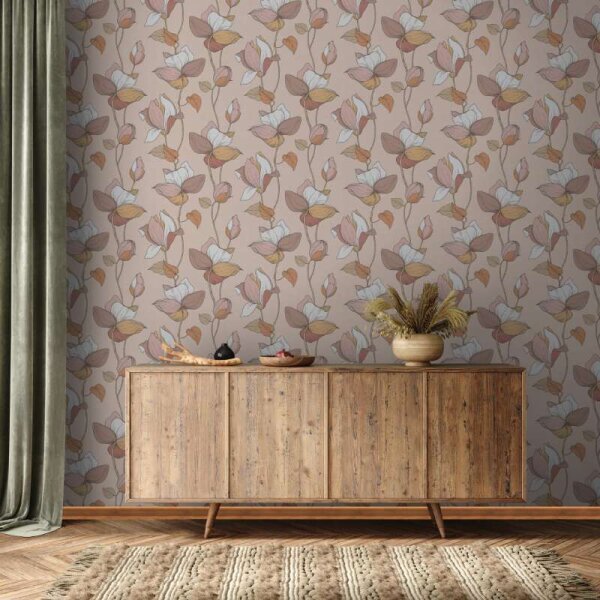 Tapete Beige, Rosa, Braun Marburg Vliestapete (47471)