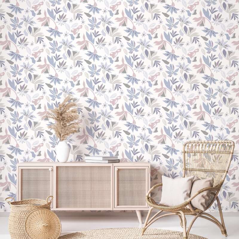 Tapete Lila, Pastellfarben, Weiß Marburg Vliestapete (47470)