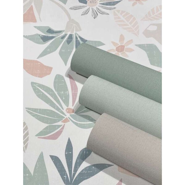 Tapete Bunt, Pastellfarben, Weiß Marburg Vliestapete (47469)