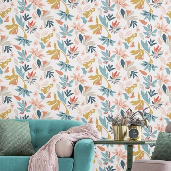 Tapete Bunt, Weiß Marburg Vliestapete (47467)