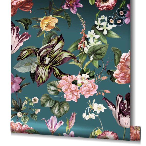 Tapete Grün, Blau, Petrol, Rosa Marburg Vliestapete (47462)