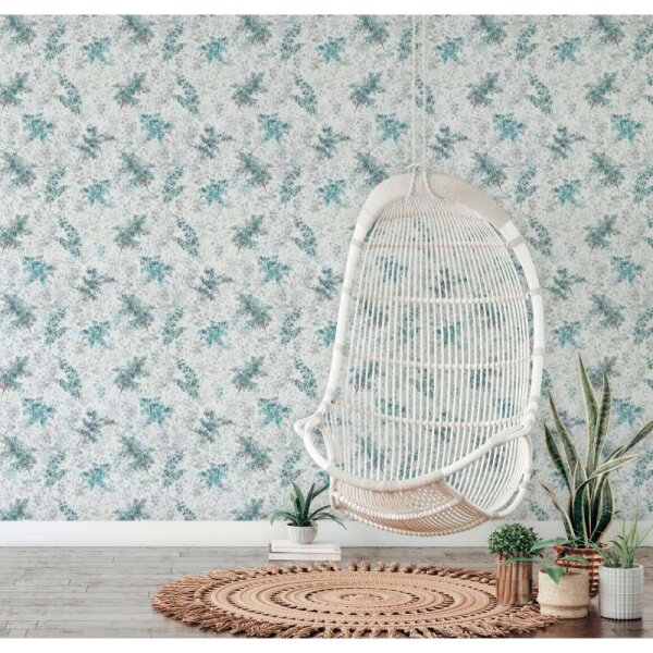 Tapete Blau, Türkis Marburg Vliestapete (47451)