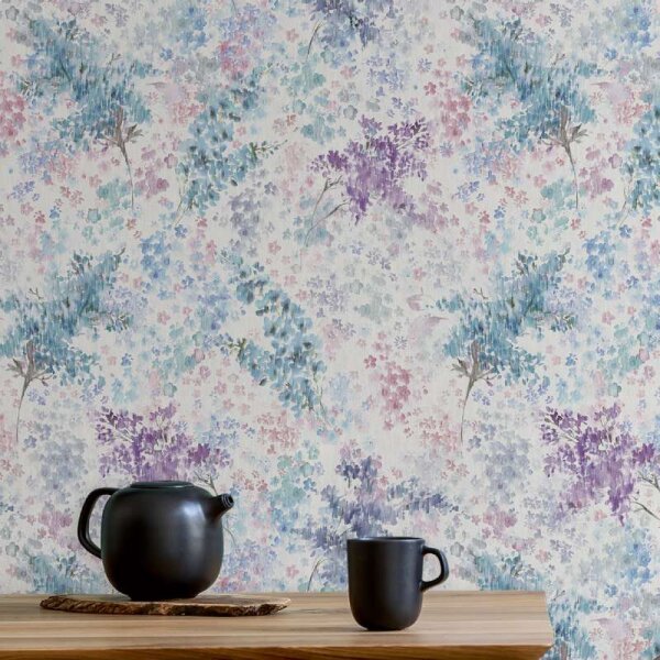 Tapete Blau, Lila Marburg Vliestapete (47450)