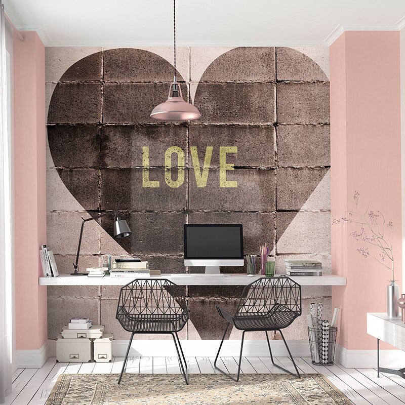 Digitaldruck-Tapete Braun, Rosa, Rose ELLE Decoration (226510)