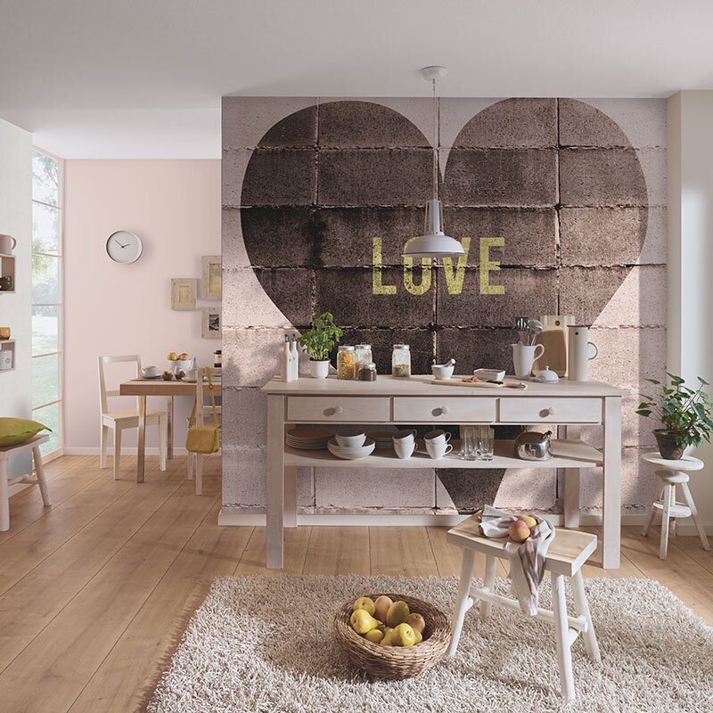 Digitaldruck-Tapete Braun, Rosa, Rose ELLE Decoration (226510)