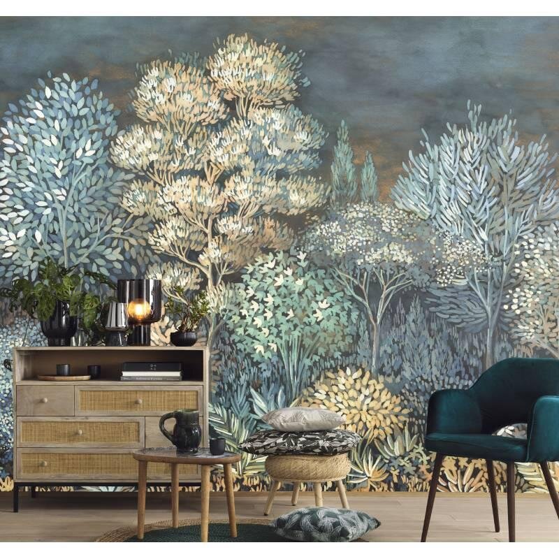 Digitaldruck-Tapete Blau, Grau, Silber ELLE Decoration (226415e)