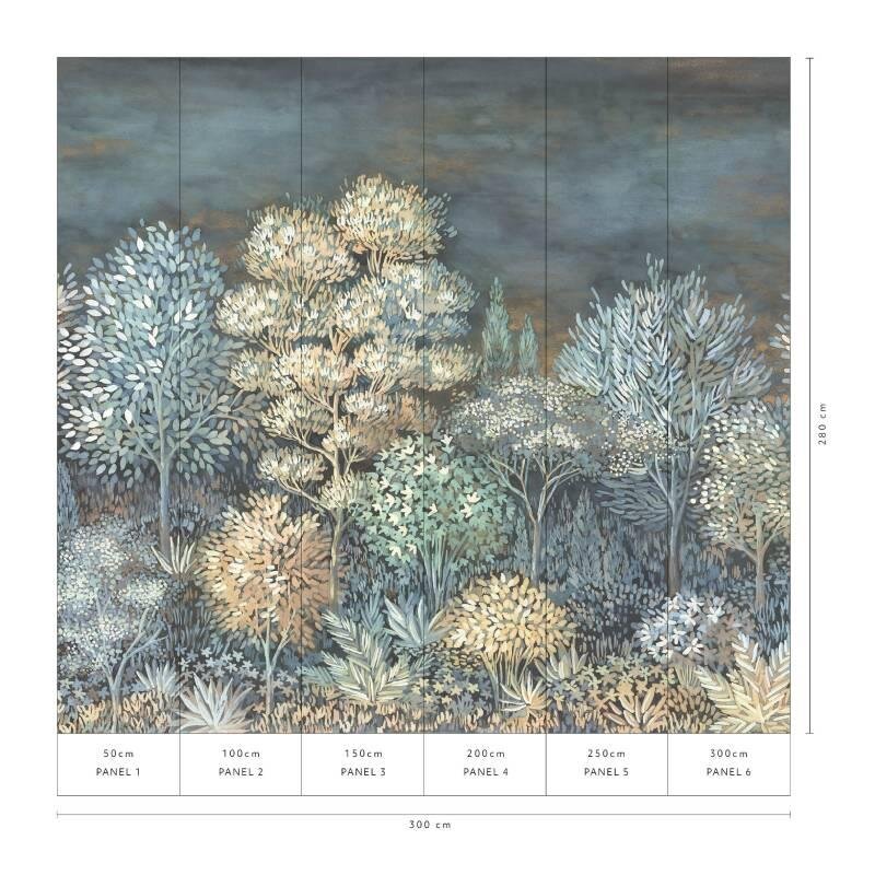 Digitaldruck-Tapete Blau, Grau, Silber ELLE Decoration (226415e)