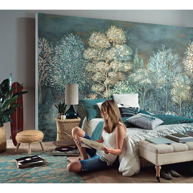 Digitaldruck-Tapete Blau, Grau, Silber ELLE Decoration (226410)