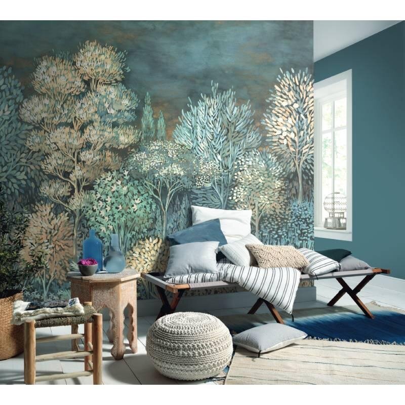 Digitaldruck-Tapete Blau, Grau, Silber ELLE Decoration (226410)