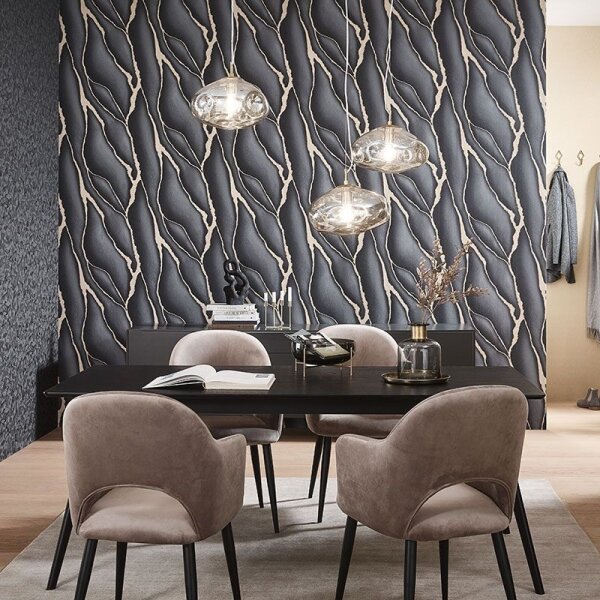 Tapete Schwarz, Anthrazit ELLE Decoration Vliestapete (1034515)