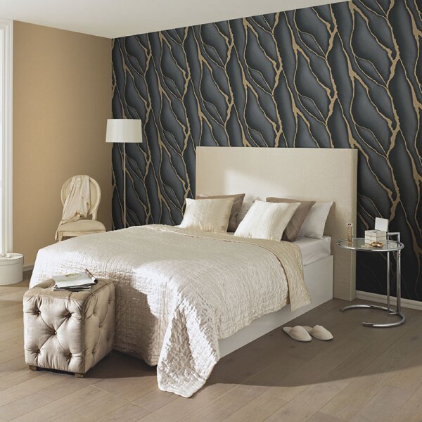 Tapete Schwarz, Anthrazit ELLE Decoration Vliestapete (1034515)