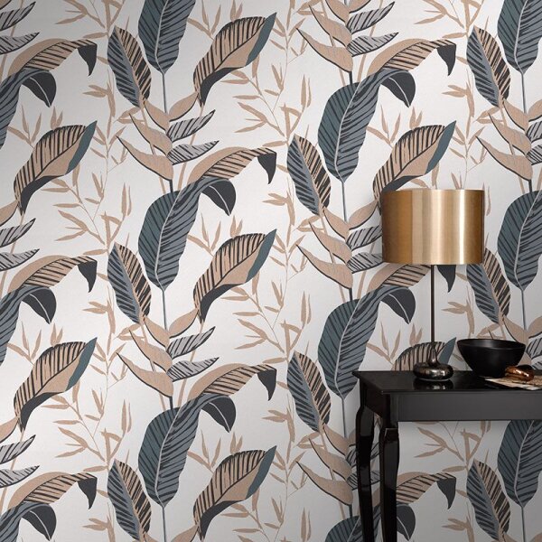 Tapete Gold, Kupfer, Grau, Silber, Schwarz, Anthrazit ELLE Decoration Vliestapete (1033215)