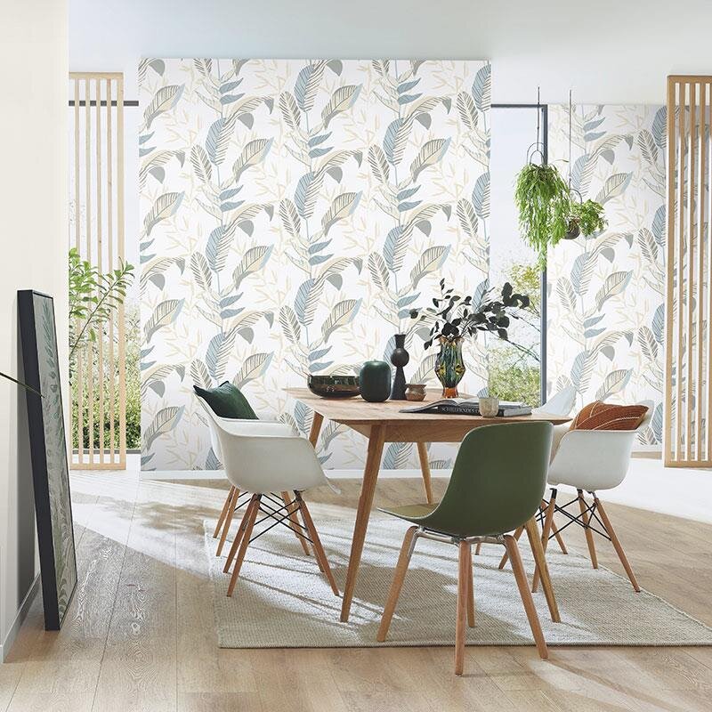 Tapete Beige, Creme, Blau, Grün ELLE Decoration Vliestapete (1033207)