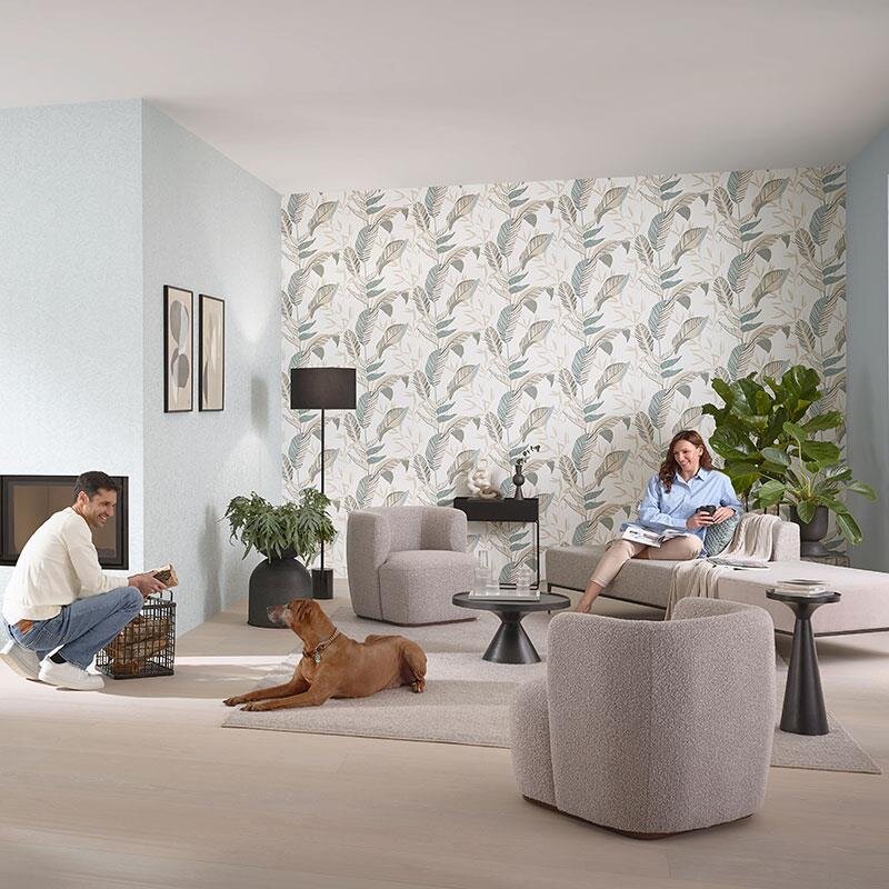 Tapete Beige, Creme, Blau, Grün ELLE Decoration Vliestapete (1033207)