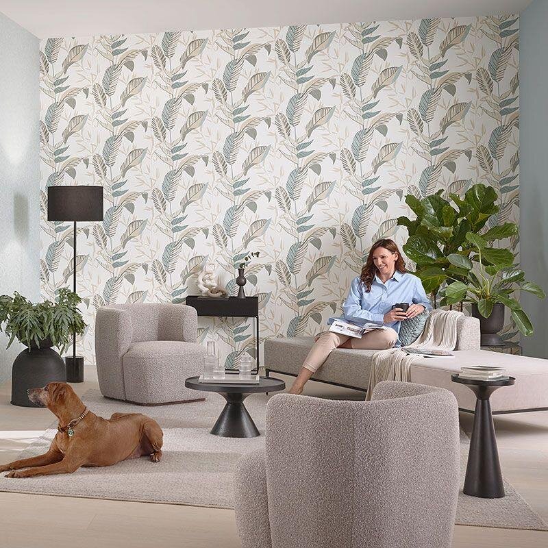 Tapete Beige, Creme, Blau, Grün ELLE Decoration Vliestapete (1033207)