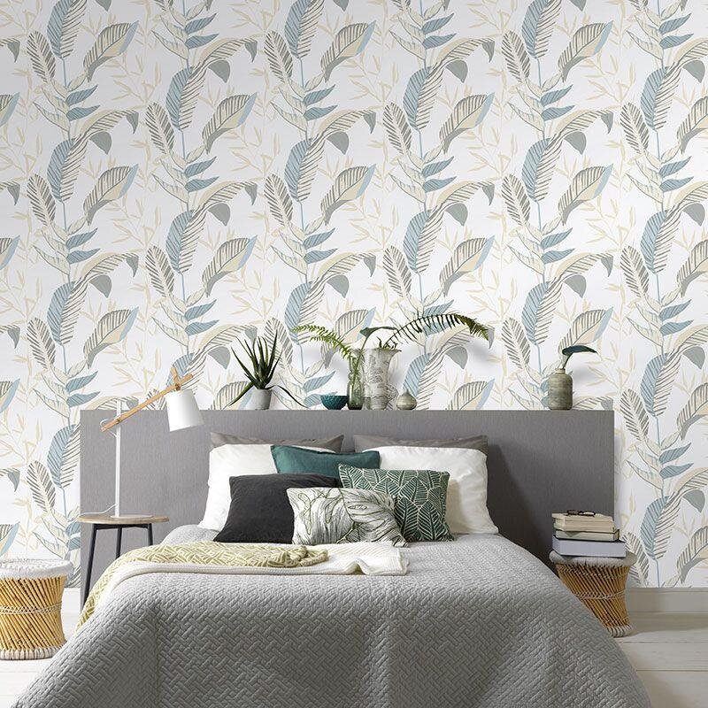 Tapete Beige, Creme, Blau, Grün ELLE Decoration Vliestapete (1033207)