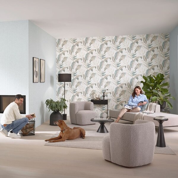 Tapete Beige, Creme, Blau, Grün ELLE Decoration Vliestapete (1033207)